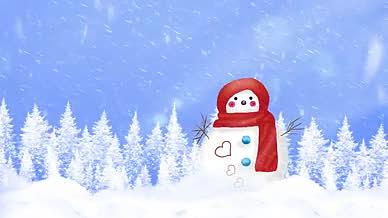 雪人下雪视频素材2KAE模板视频的预览图